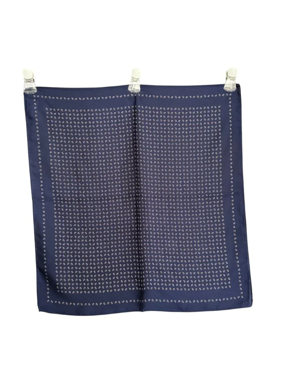✨Elegant Luxurious Silky Square Scarf Soft Blue Teardrop Paisley Foulard Hijab
